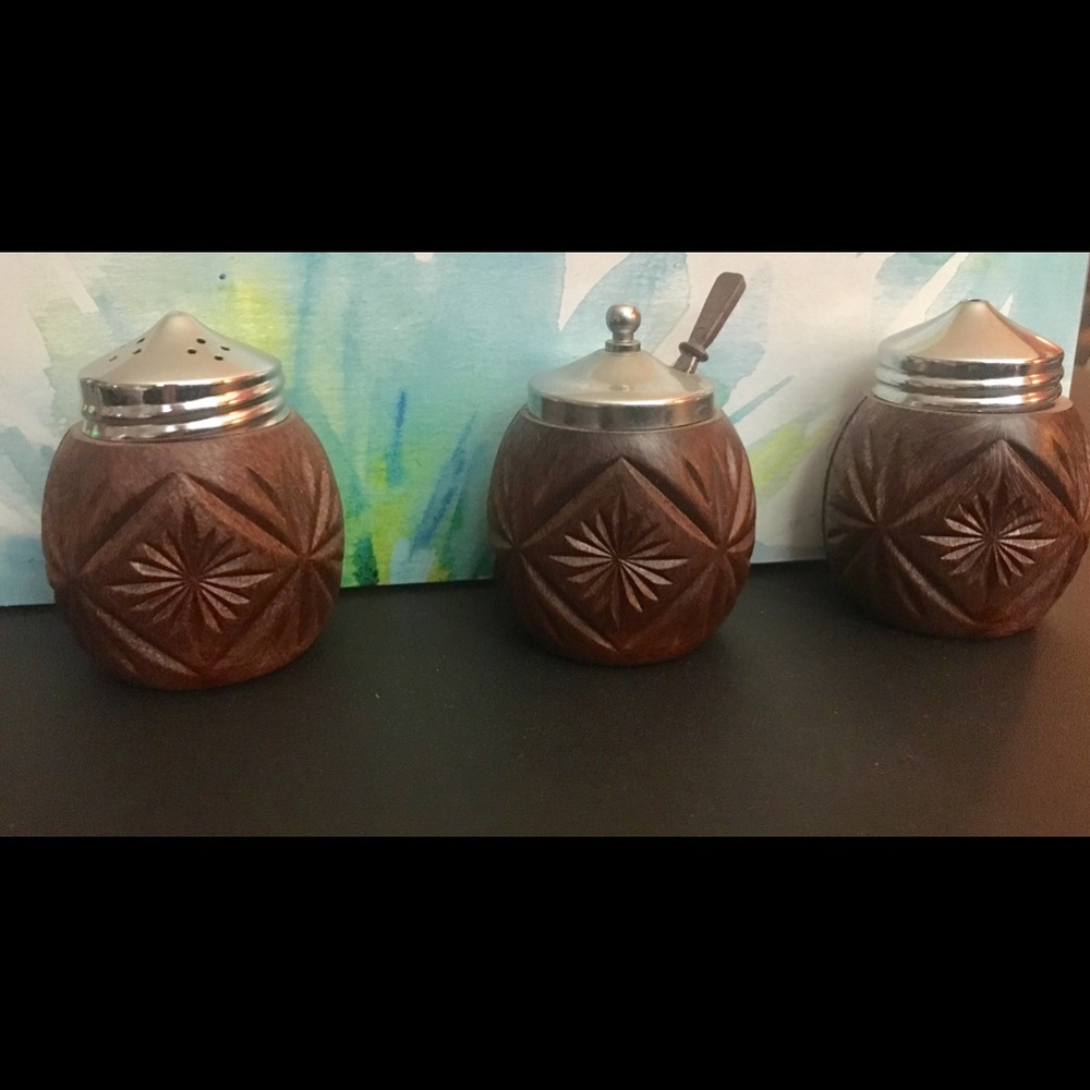 Sugar bowl, salt and pepper